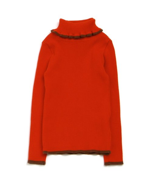 apres les cours(アプレレクール)の「フリルハイネックニット(ニット/セーター・キッズ・アイボリー/パープル/ベージュ/グリーン/レッド/ブラック・110/130/140/80/100/120/90)」の20枚目の写真