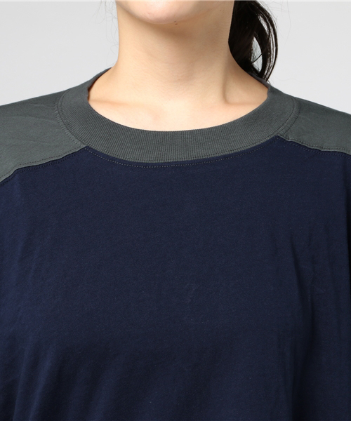 mercibeaucoup,（メルシーボークー）の「Ｂ：マルマルの合わせ②（Tシャツ/カットソー・レディース・カーキ/ネイビー・01）」の7枚目の写真