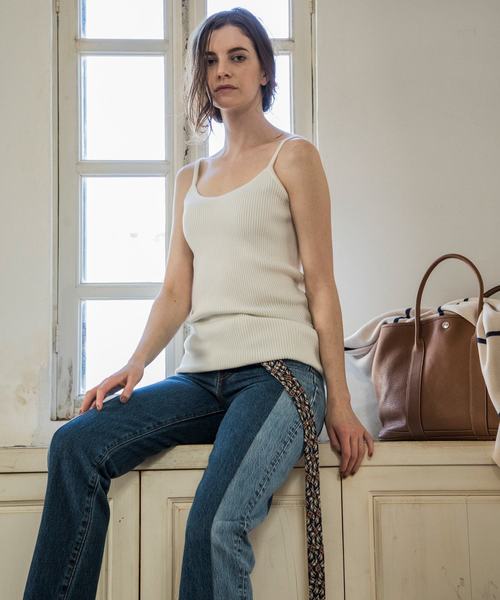 Emma Taylor（エマテイラー）の「リブニットキャミソール（キャミソール・レディース・ネイビー/オフホワイト/キャメル/モカ・FREE）」の9枚目の写真