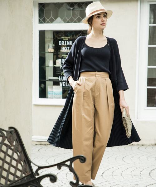 Emma Taylor（エマテイラー）の「リブニットキャミソール（キャミソール・レディース・ネイビー/オフホワイト/キャメル/モカ・FREE）」の15枚目の写真