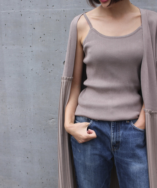 Emma Taylor（エマテイラー）の「リブニットキャミソール（キャミソール・レディース・ネイビー/オフホワイト/キャメル/モカ・FREE）」の22枚目の写真