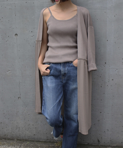 Emma Taylor（エマテイラー）の「リブニットキャミソール（キャミソール・レディース・ネイビー/オフホワイト/キャメル/モカ・FREE）」の21枚目の写真