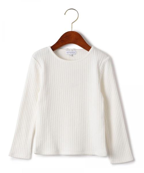 green label relaxing(グリーンレーベルリラクシング)の「ハリヌキ バックリボン プルオーバーロングスリーブ ◆(Tシャツ/カットソー・キッズ・オフホワイト・125/115/135/105/95)」の1枚目の写真
