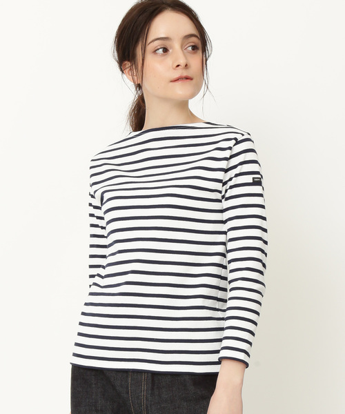 SAINT JAMES（セントジェームス）の「【SAINT JAMES】OUESSANT BORDER（Tシャツ/カットソー・レディース・ホワイト/ネイビー/イエロー/ブラック/グレー/ピンク/ホワイト系その他/レッド/ベージュ/ブルー系その他3/ミント・FREE/L/M/S/X-LARGE/X-SMALL）」の4枚目の写真