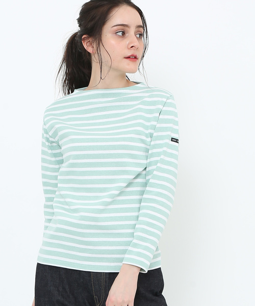 SAINT JAMES（セントジェームス）の「【SAINT JAMES】OUESSANT BORDER（Tシャツ/カットソー・レディース・ホワイト/ネイビー/イエロー/ブラック/グレー/ピンク/ホワイト系その他/レッド/ベージュ/ブルー系その他3/ミント・FREE/L/M/S/X-LARGE/X-SMALL）」の6枚目の写真