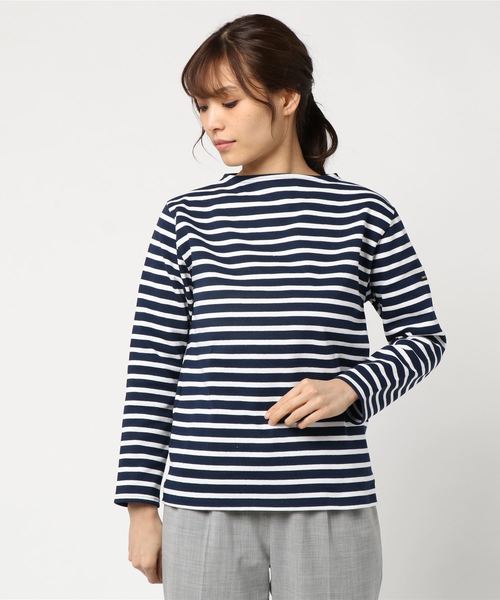 SAINT JAMES（セントジェームス）の「【SAINT JAMES】OUESSANT BORDER（Tシャツ/カットソー・レディース・ホワイト/ネイビー/イエロー/ブラック/グレー/ピンク/ホワイト系その他/レッド/ベージュ/ブルー系その他3/ミント・FREE/L/M/S/X-LARGE/X-SMALL）」の7枚目の写真