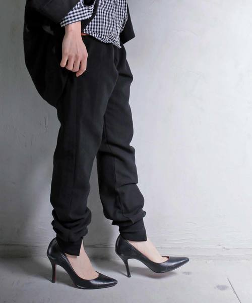 antiqua(アンティカ)の「otonaリブパンツ(その他パンツ・レディース・ブラック/モカ・FREE)」の10枚目の写真