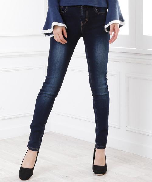 Girly Doll(ガーリードール)の「定番ハイウエストストレッチスキニーデニムパンツ(デニムパンツ・レディース・サックスブルー/ダークブルー/ダークネイビー/ダークインディゴブルー・XXS/LL/L/XS/M/S)」の8枚目の写真