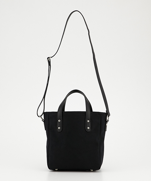 AZUL by moussy（アズールバイマウジー）の「合皮コンビキャンバスミニトートバッグ（ショルダーバッグ・レディース・ブラック/オフホワイト・FREE）」の18枚目の写真