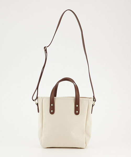 AZUL by moussy（アズールバイマウジー）の「合皮コンビキャンバスミニトートバッグ（ショルダーバッグ・レディース・ブラック/オフホワイト・FREE）」の10枚目の写真