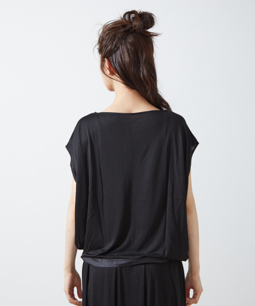 Abahouse Devinette（ドゥヴィネット）の「シルクレーヨンギャザープルオーバー（Tシャツ/カットソー・レディース・ブラック/グレー/ピンク・FREE）」の6枚目の写真