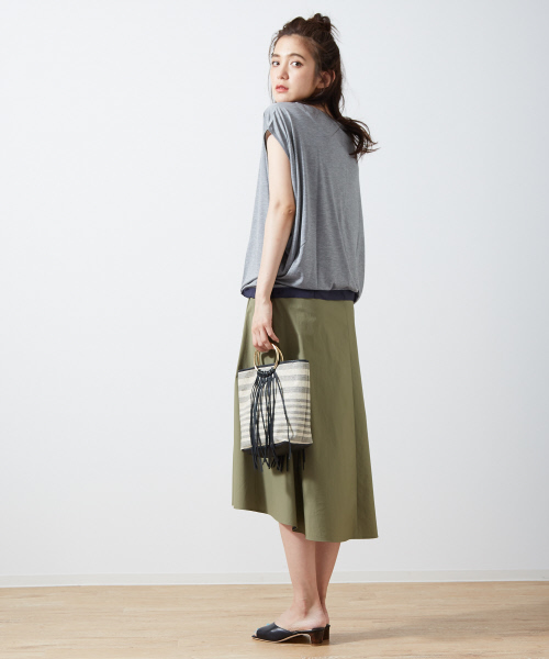 Abahouse Devinette（ドゥヴィネット）の「シルクレーヨンギャザープルオーバー（Tシャツ/カットソー・レディース・ブラック/グレー/ピンク・FREE）」の12枚目の写真