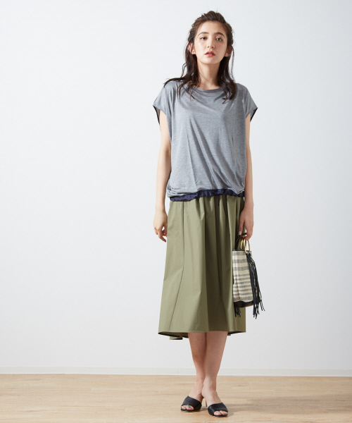 Abahouse Devinette（ドゥヴィネット）の「シルクレーヨンギャザープルオーバー（Tシャツ/カットソー・レディース・ブラック/グレー/ピンク・FREE）」の13枚目の写真