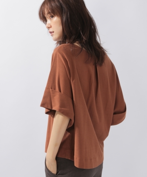 laboratory work（ラボラトリーワーク）の「カットターンバックプルオーバー（Tシャツ/カットソー・レディース・ホワイト/ブラウン/パープル・MEDIUM）」の2枚目の写真