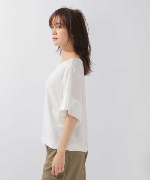 laboratory work（ラボラトリーワーク）の「カットターンバックプルオーバー（Tシャツ/カットソー・レディース・ホワイト/ブラウン/パープル・MEDIUM）」の8枚目の写真