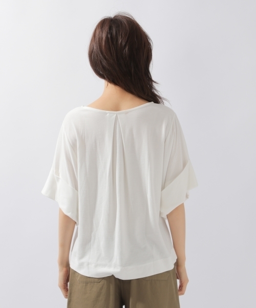 laboratory work（ラボラトリーワーク）の「カットターンバックプルオーバー（Tシャツ/カットソー・レディース・ホワイト/ブラウン/パープル・MEDIUM）」の9枚目の写真