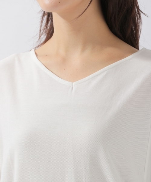 laboratory work（ラボラトリーワーク）の「カットターンバックプルオーバー（Tシャツ/カットソー・レディース・ホワイト/ブラウン/パープル・MEDIUM）」の10枚目の写真