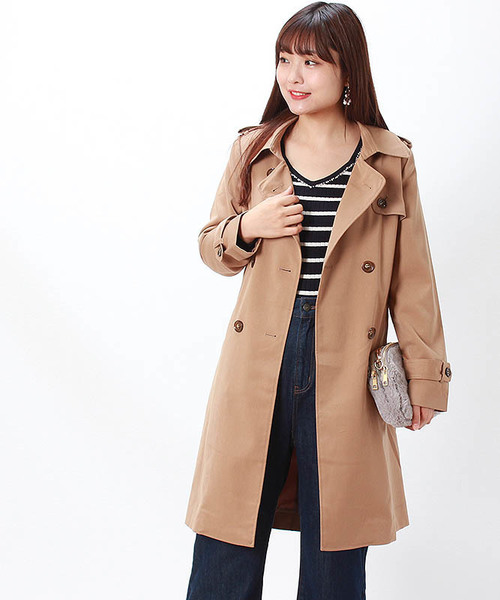 TRUDEA(トルディア)の「ニュアンストレンチコート(トレンチコート・レディース・ベージュ/カーキ/ネイビー/キャメル・MEDIUM/LARGE)」の4枚目の写真