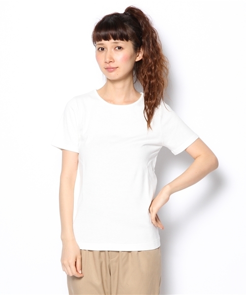 BEAMS BOY(ビームスボーイ)の「○BEAMS BOY / フライス 無地クルーT(Tシャツ/カットソー・レディース・ホワイト/ライトグレー/ブラック・ONE SIZE)」の2枚目の写真