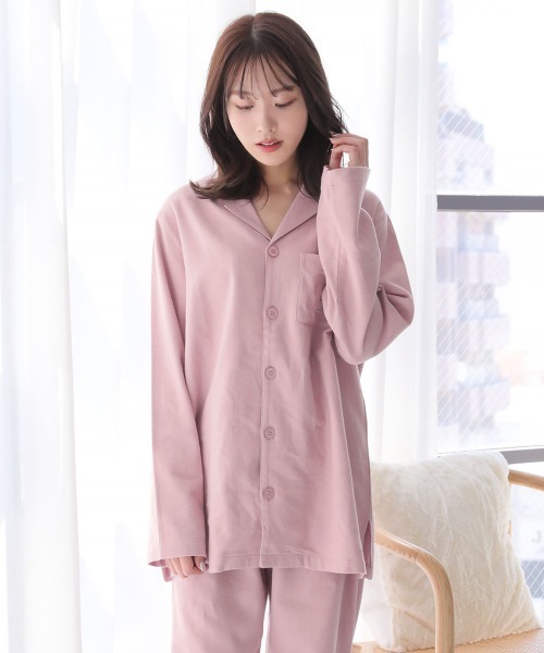 aimerfeel（エメフィール）の「綿100% ネルシャツ パジャマ 長袖 上下セット (男女兼用サイズ)（ルームウェア/パジャマ・レディース・ブラック/ネイビー/レッド/グリーン/ダークブルー/セージグリーン/クリアレッド/ダークネイビー/ボルドー/杢グレー/サックスブルー/バーガンディー/ピンク/ワイン/チャコールグレー/ダークグリーン系/サーモンピンク/ピンクベージュ/グレイッシュブルー/ロイヤルブルー・MEDIUM/LARGE/X-LARGE/SMALL）」の15枚目の写真