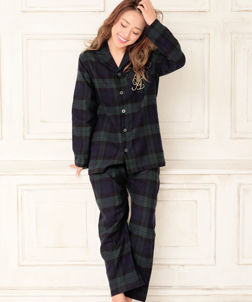 aimerfeel（エメフィール）の「綿100% ネルシャツ パジャマ 長袖 上下セット (男女兼用サイズ)（ルームウェア/パジャマ・レディース・ブラック/ネイビー/レッド/グリーン/ダークブルー/セージグリーン/クリアレッド/ダークネイビー/ボルドー/杢グレー/サックスブルー/バーガンディー/ピンク/ワイン/チャコールグレー/ダークグリーン系/サーモンピンク/ピンクベージュ/グレイッシュブルー/ロイヤルブルー・MEDIUM/LARGE/X-LARGE/SMALL）」の5枚目の写真