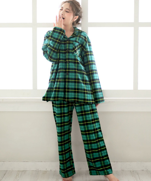 aimerfeel（エメフィール）の「綿100% ネルシャツ パジャマ 長袖 上下セット (男女兼用サイズ)（ルームウェア/パジャマ・レディース・ブラック/ネイビー/レッド/グリーン/ダークブルー/セージグリーン/クリアレッド/ダークネイビー/ボルドー/杢グレー/サックスブルー/バーガンディー/ピンク/ワイン/チャコールグレー/ダークグリーン系/サーモンピンク/ピンクベージュ/グレイッシュブルー/ロイヤルブルー・MEDIUM/LARGE/X-LARGE/SMALL）」の6枚目の写真