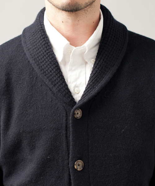 green label relaxing（グリーンレーベルリラクシング）の「◎LAMB SHAWL カーディガン 7G（カーディガン/ボレロ・メンズ・グレー/ダークグリーン/ネイビー/オレンジ・X-SMALL/SMALL/MEDIUM/LARGE/X-LARGE）」の7枚目の写真