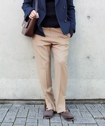 美品 Deuxieme Classe ウール スリットテーパードパンツ 36 Deuxieme Classe（ドゥーズィエムクラス）の「フラノスリット