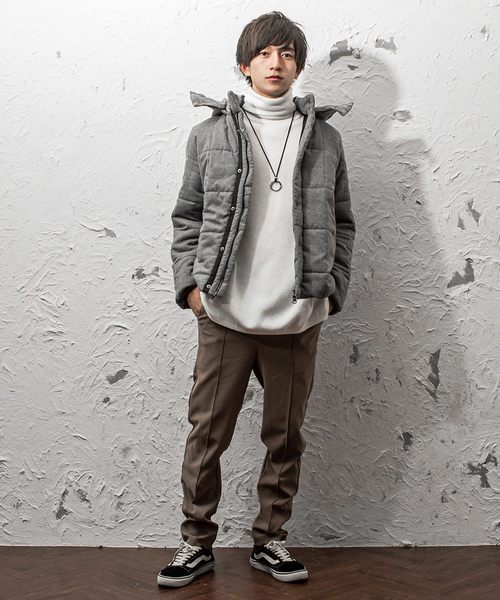 MinoriTY（マイノリティ）の「ウールタッチキルティング中綿ブルゾン（ダウンジャケット/コート・メンズ・ライトグレー/ブラック/ベージュ/ネイビー・M/L/XL）」の18枚目の写真