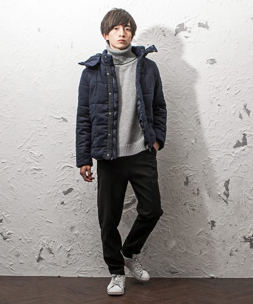 MinoriTY（マイノリティ）の「ウールタッチキルティング中綿ブルゾン（ダウンジャケット/コート・メンズ・ライトグレー/ブラック/ベージュ/ネイビー・M/L/XL）」の11枚目の写真