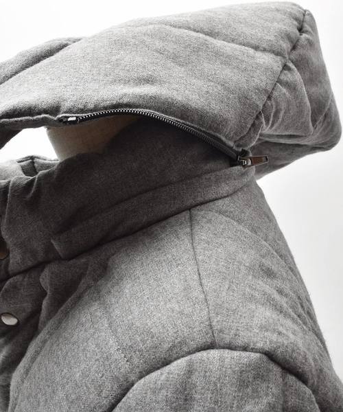 MinoriTY（マイノリティ）の「ウールタッチキルティング中綿ブルゾン（ダウンジャケット/コート・メンズ・ライトグレー/ブラック/ベージュ/ネイビー・M/L/XL）」の6枚目の写真