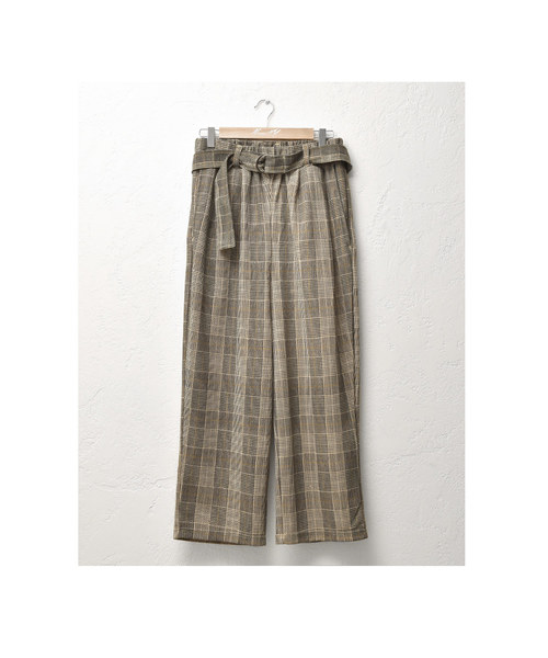 MinoriTY（マイノリティ）の「ベルト付きチェックワイドパンツ（その他パンツ・メンズ・ベージュ/ネイビー/グレー・M/L）」の5枚目の写真