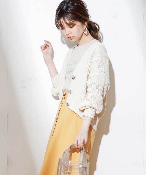 natural couture（ナチュラルクチュール）の「テープヤーンショートカーデ（カーディガン/ボレロ・レディース・アイボリー/グレイッシュベージュ/サーモンピンク・FREE）」の21枚目の写真