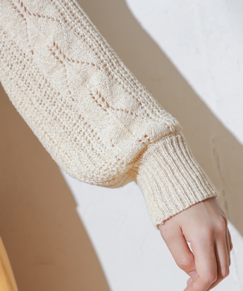 natural couture（ナチュラルクチュール）の「テープヤーンショートカーデ（カーディガン/ボレロ・レディース・アイボリー/グレイッシュベージュ/サーモンピンク・FREE）」の9枚目の写真