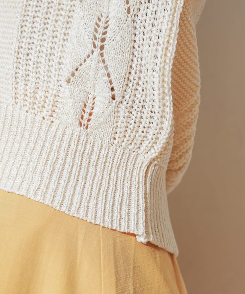 natural couture（ナチュラルクチュール）の「テープヤーンショートカーデ（カーディガン/ボレロ・レディース・アイボリー/グレイッシュベージュ/サーモンピンク・FREE）」の22枚目の写真