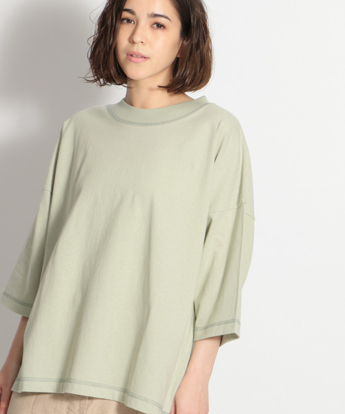 niko and...（ニコアンド）の「チビハイネックビッグプルオーバー（Tシャツ/カットソー・レディース・ライトグリーン/チャコール/ブラウン/オフホワイト・FREE）」の10枚目の写真