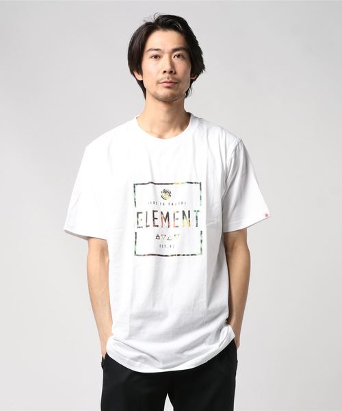 ELEMENT(エレメント)の「半袖Tシャツ ELEMENT SQUARE LOGO AJ021-218(Tシャツ/カットソー・メンズ・ホワイト/ブラック/ライトピンク・M/L/XL)」の2枚目の写真