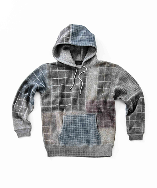 ACANTHUS(アカンサス)の「mpa2011-patchwork mix print parka パーカー(パーカー・メンズ・グレー/ブラック・S/M/L/XL)」の18枚目の写真