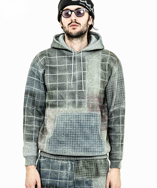 ACANTHUS(アカンサス)の「mpa2011-patchwork mix print parka パーカー(パーカー・メンズ・グレー/ブラック・S/M/L/XL)」の14枚目の写真