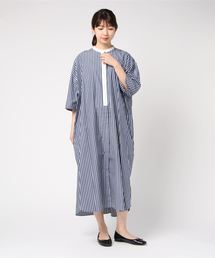 mizuiroind（ミズイロインド）の「ストライプバイカラースタンドカラー