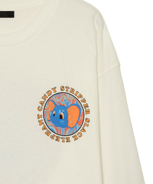 Candy Stripper（キャンディストリッパー）の「SLACK ELEPHANT L/S Tシャツ（Tシャツ/カットソー・レディース・オフホワイト/パープル/ピンク/ブラック・2）」の6枚目の写真
