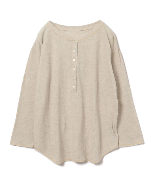 SHIPS(シップス)の「PrimaryNavyLabel:コットンワッフルヘンリーネック(Tシャツ/カットソー・レディース・ライトグレー/ベージュ・38/36)」の8枚目の写真