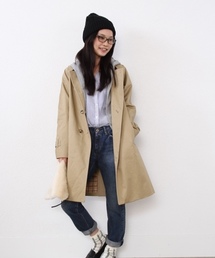 coen | サテントレンチコート(トレンチコート)