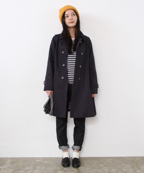 coen(コーエン)の「サテントレンチコート(トレンチコート・レディース・ベージュ/ネイビー・MEDIUM/LARGE)」の12枚目の写真