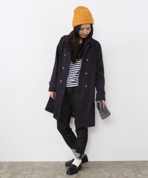 coen(コーエン)の「サテントレンチコート(トレンチコート・レディース・ベージュ/ネイビー・MEDIUM/LARGE)」の13枚目の写真