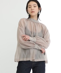 STUDIOUS | 【STUDIOUS】シアーオーガンジー　ボリュームスリーブ ブラウス(シャツ/ブラウス)