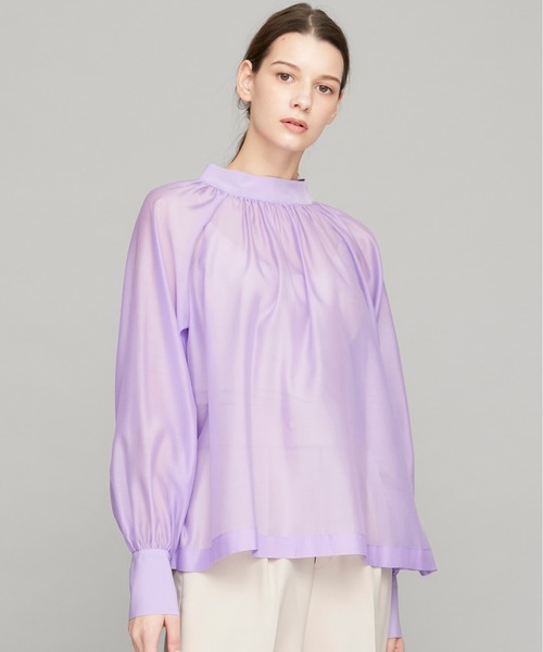 STUDIOUS（ステュディオス）の「【STUDIOUS】シアーオーガンジー　ボリュームスリーブ ブラウス（シャツ/ブラウス・レディース・ブラック/ベージュ/ミント/ラベンダー・FREE）」の15枚目の写真