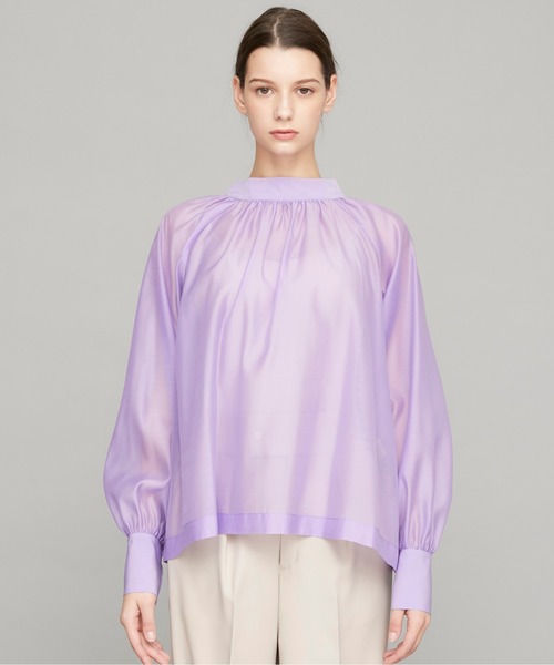 STUDIOUS（ステュディオス）の「【STUDIOUS】シアーオーガンジー　ボリュームスリーブ ブラウス（シャツ/ブラウス・レディース・ブラック/ベージュ/ミント/ラベンダー・FREE）」の11枚目の写真