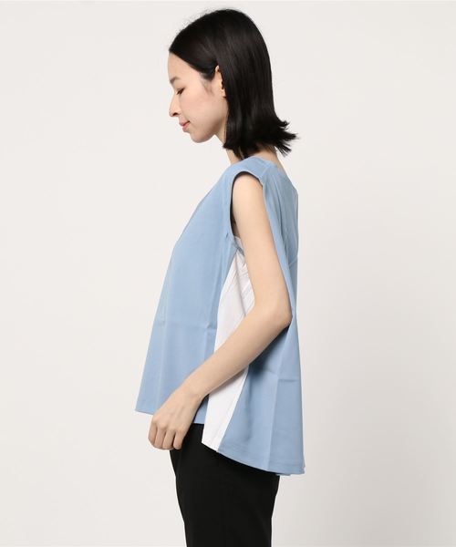 miniyu（ミニュウ）の「BLANC BASQUE/ワイドクルー/NノースリーブP/O（Tシャツ/カットソー・レディース・グレー/ブラック/サックスブルー/ホワイト・38）」の5枚目の写真