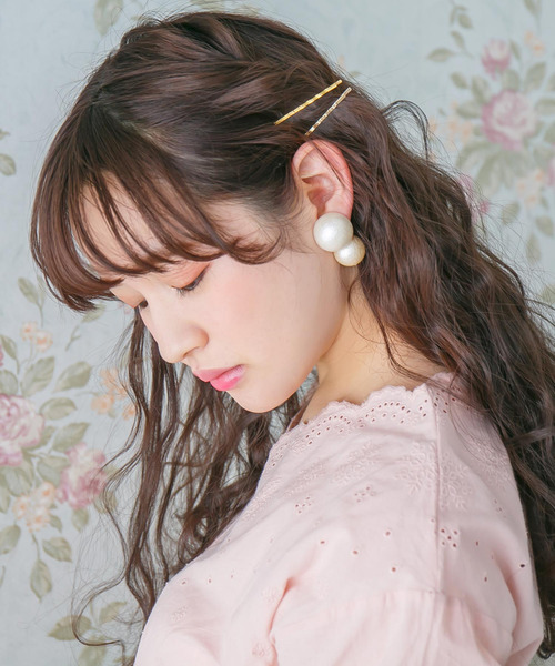 Newlyme（ニューリーミー）の「アクセントパールピアス（ピアス（両耳用）・レディース・ホワイト/シルバー/ゴールド・FREE）」の9枚目の写真